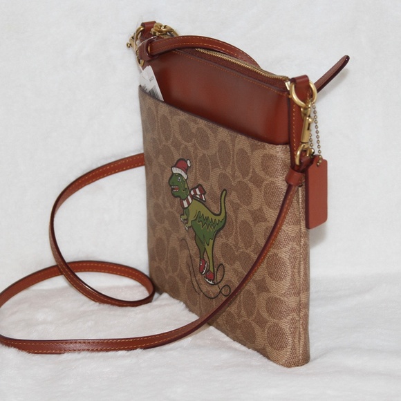 NWT COACH Kitt Messenger In Signature Canvas With Rexy Ice Skating - Picture 2 of 4